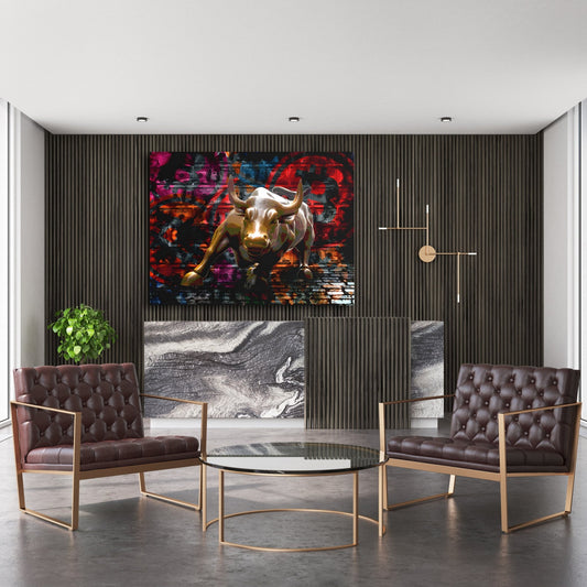 Crypto Bull Wall Art - Luxury Art Canvas