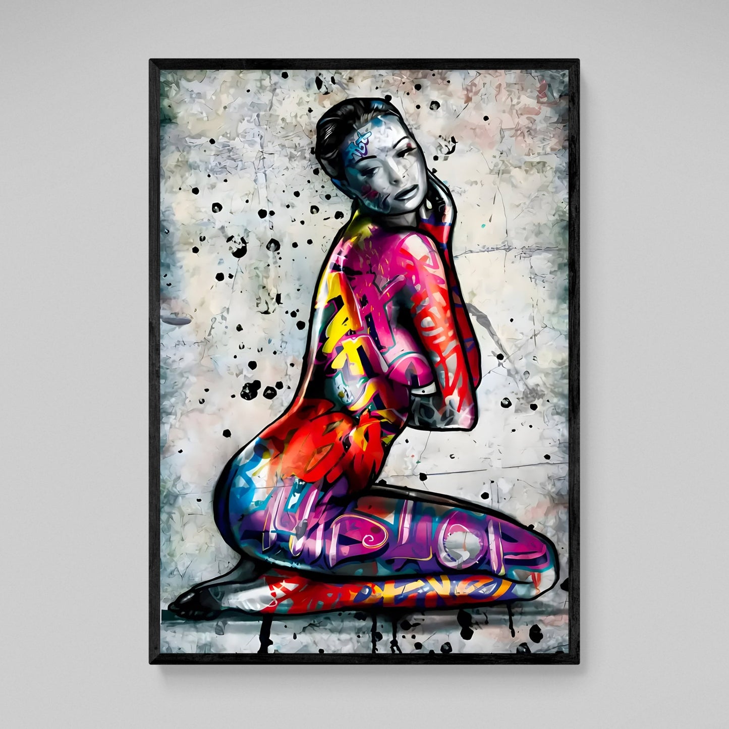 Female Body Graffiti Wall Art - Luxury Art Canvas
