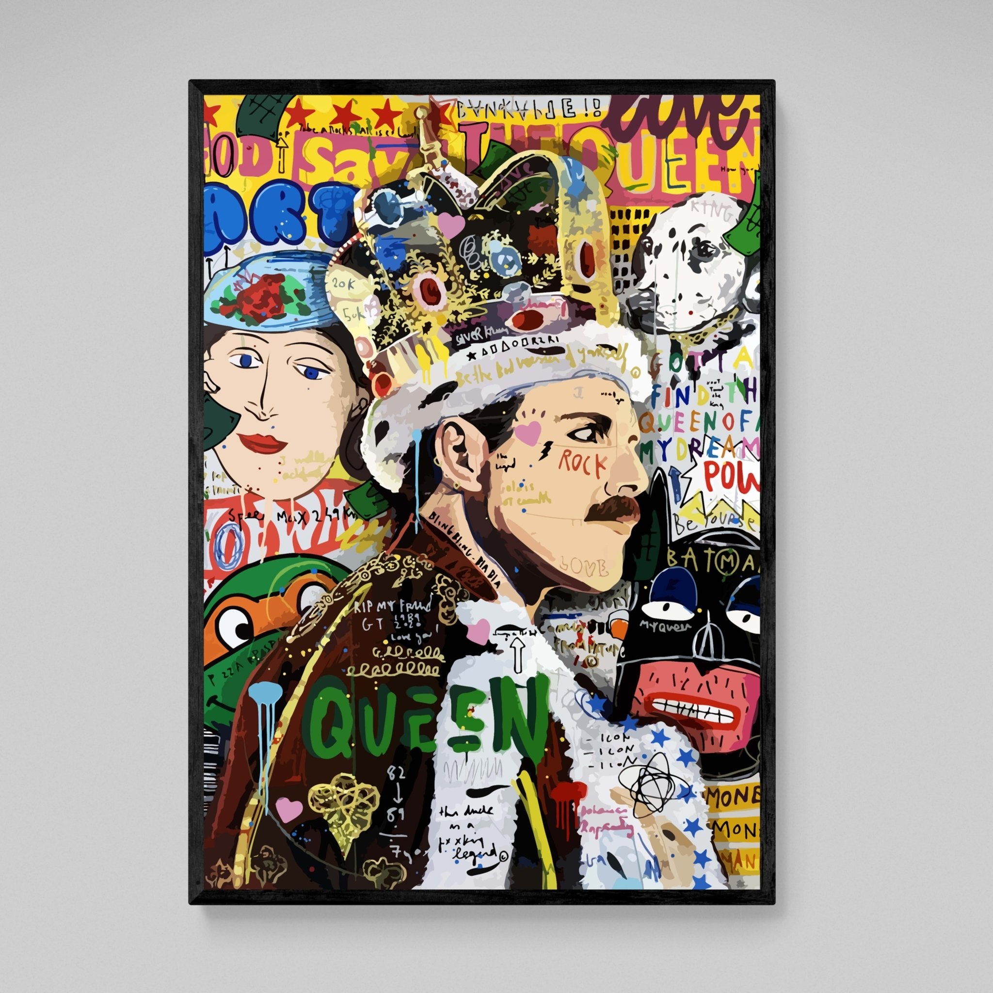 Freddie Mercury Graffiti Wall Art - Luxury Art Canvas