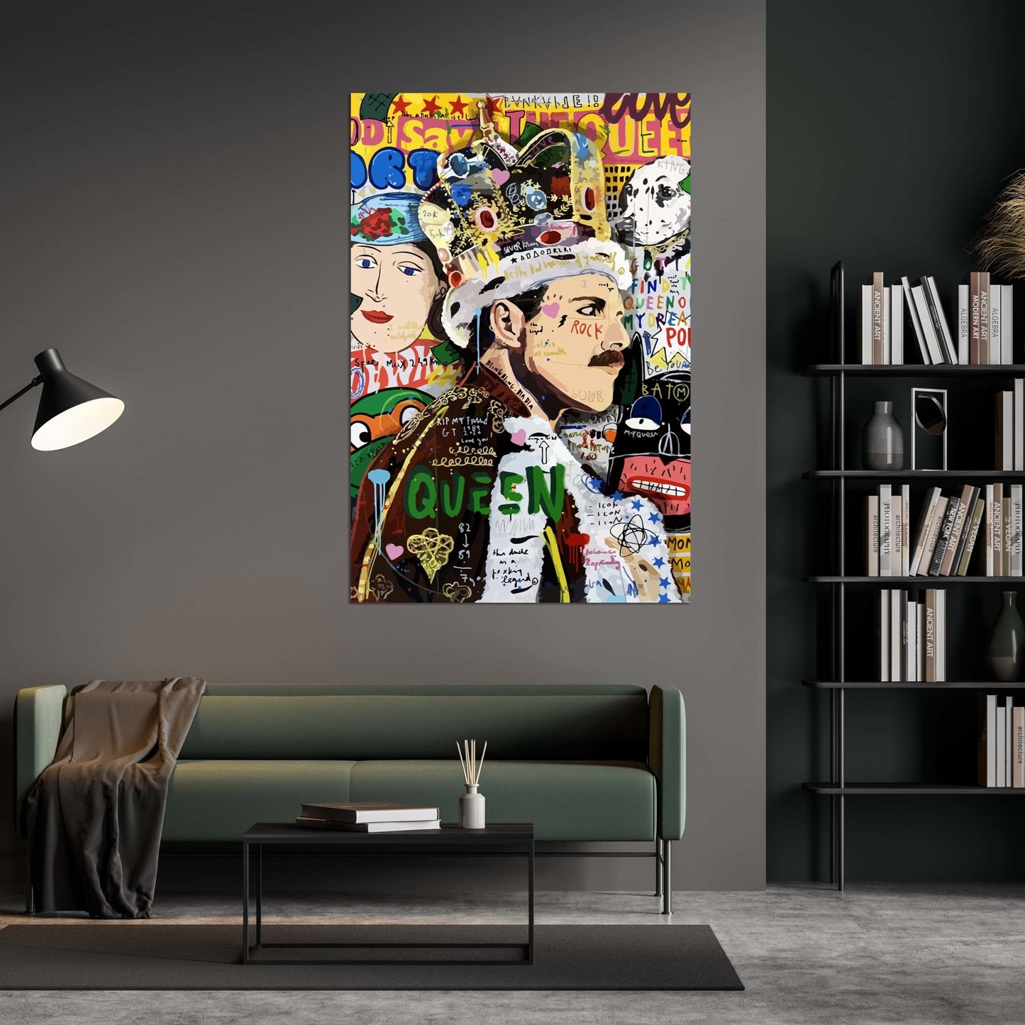 Freddie Mercury Graffiti Wall Art - Luxury Art Canvas