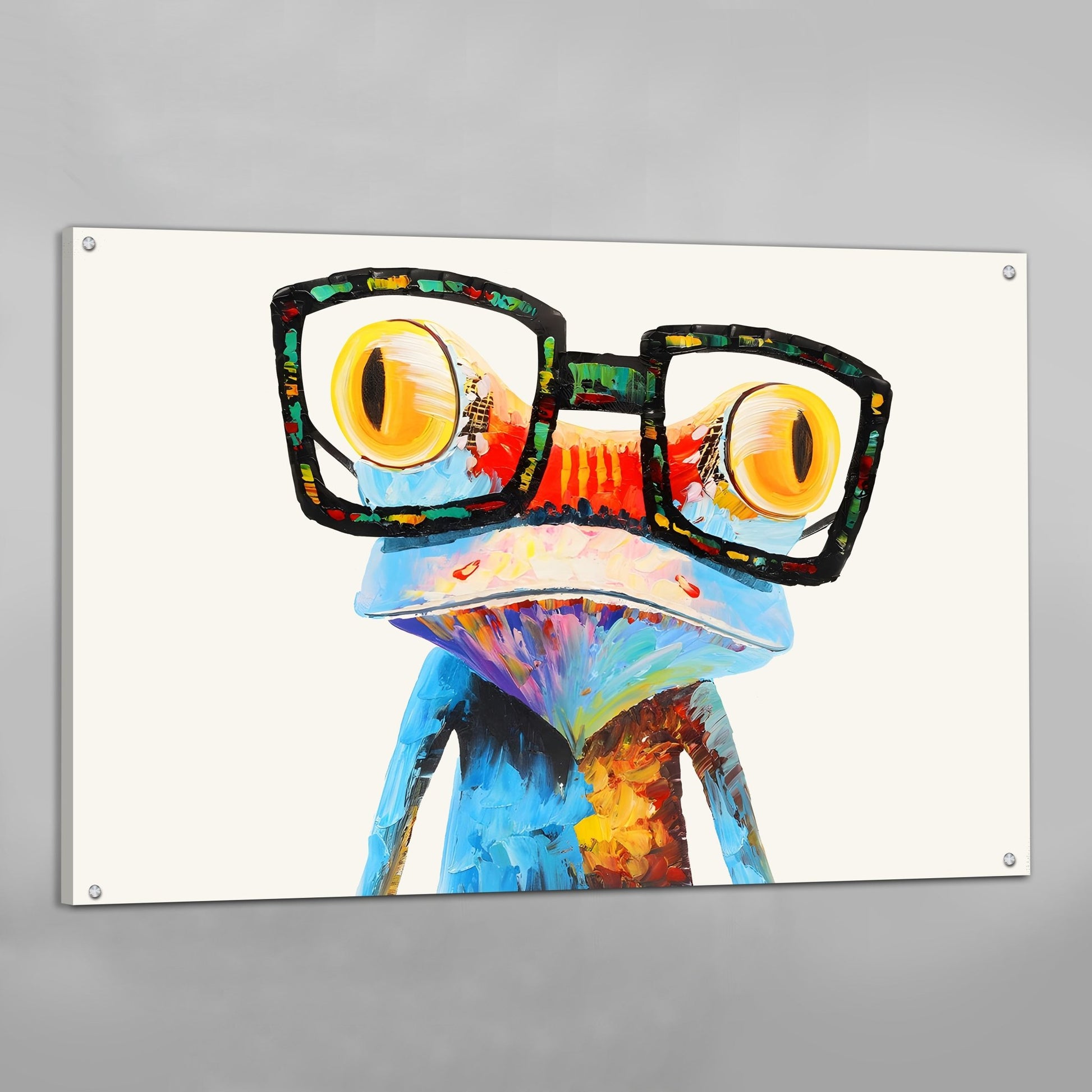 Frog With Glasses - Luxury Art Canvas