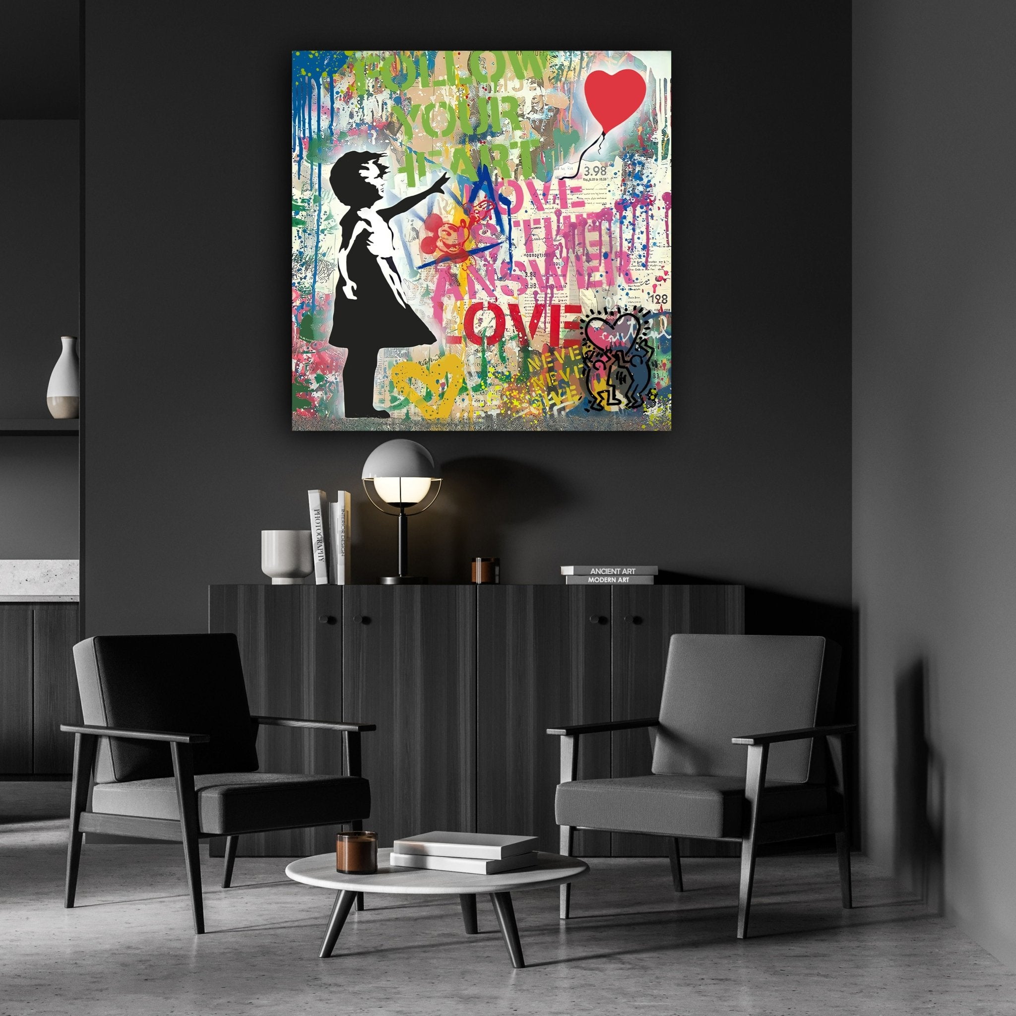 Girl With Balloon Banksy Graffiti Wall Art - Luxury Art Canvas