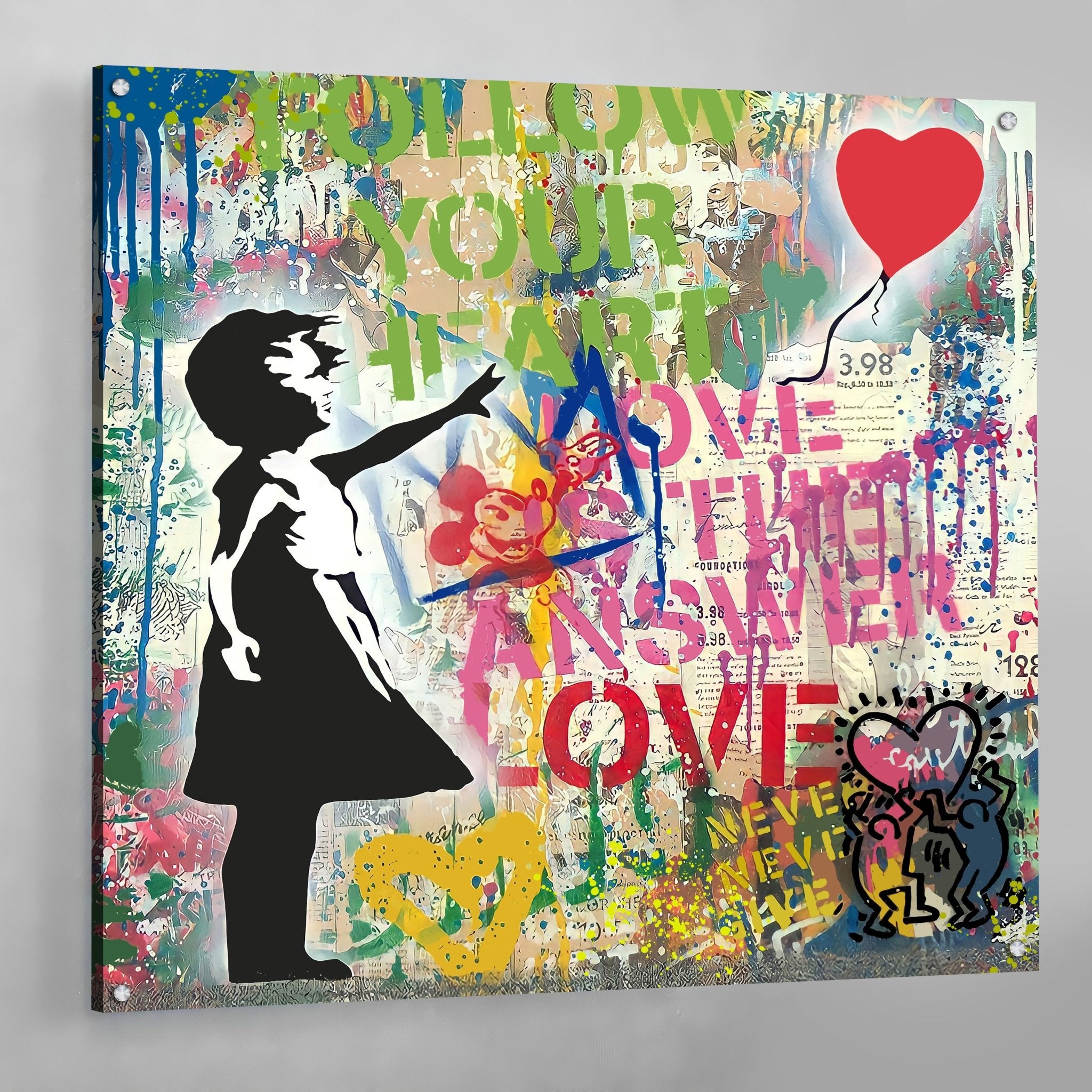 Girl With Balloon Banksy Graffiti Wall Art - Luxury Art Canvas