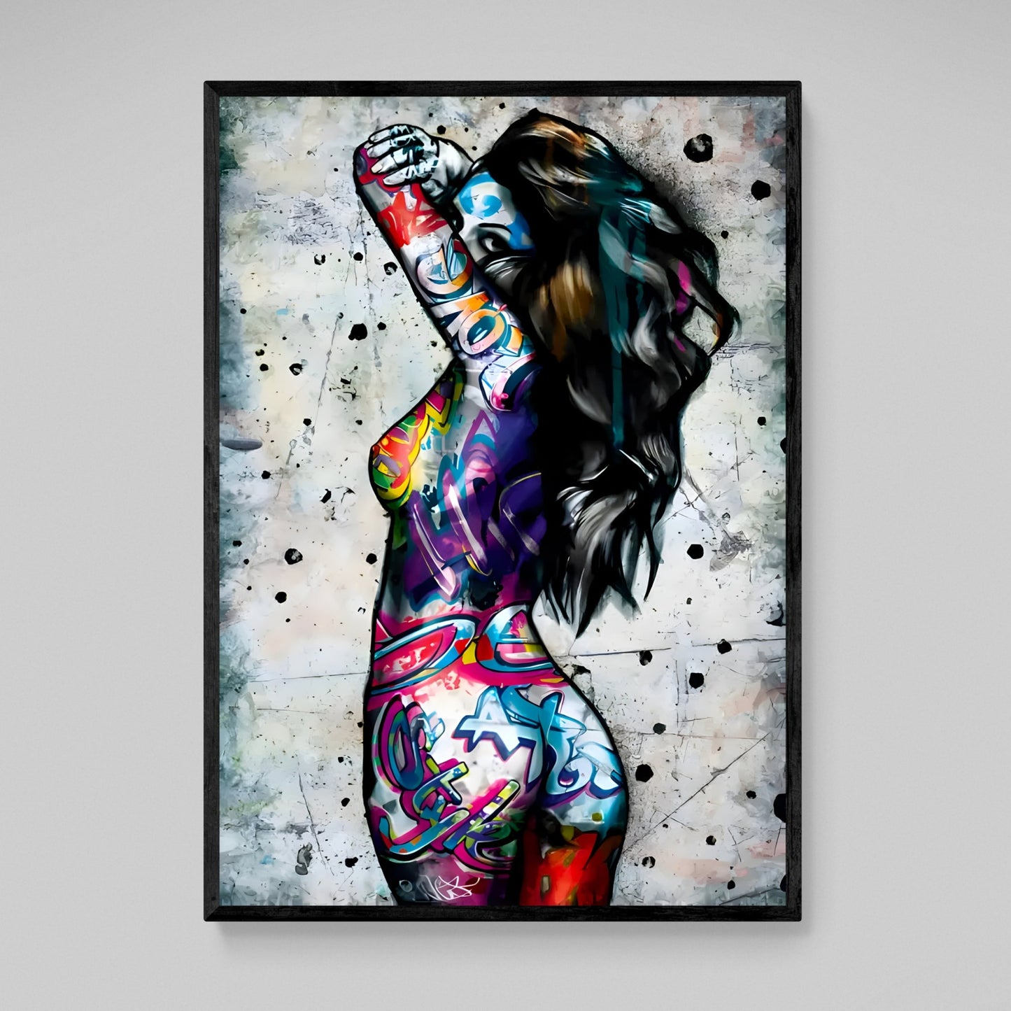 Graffiti Female Body Wall Art - Luxury Art Canvas
