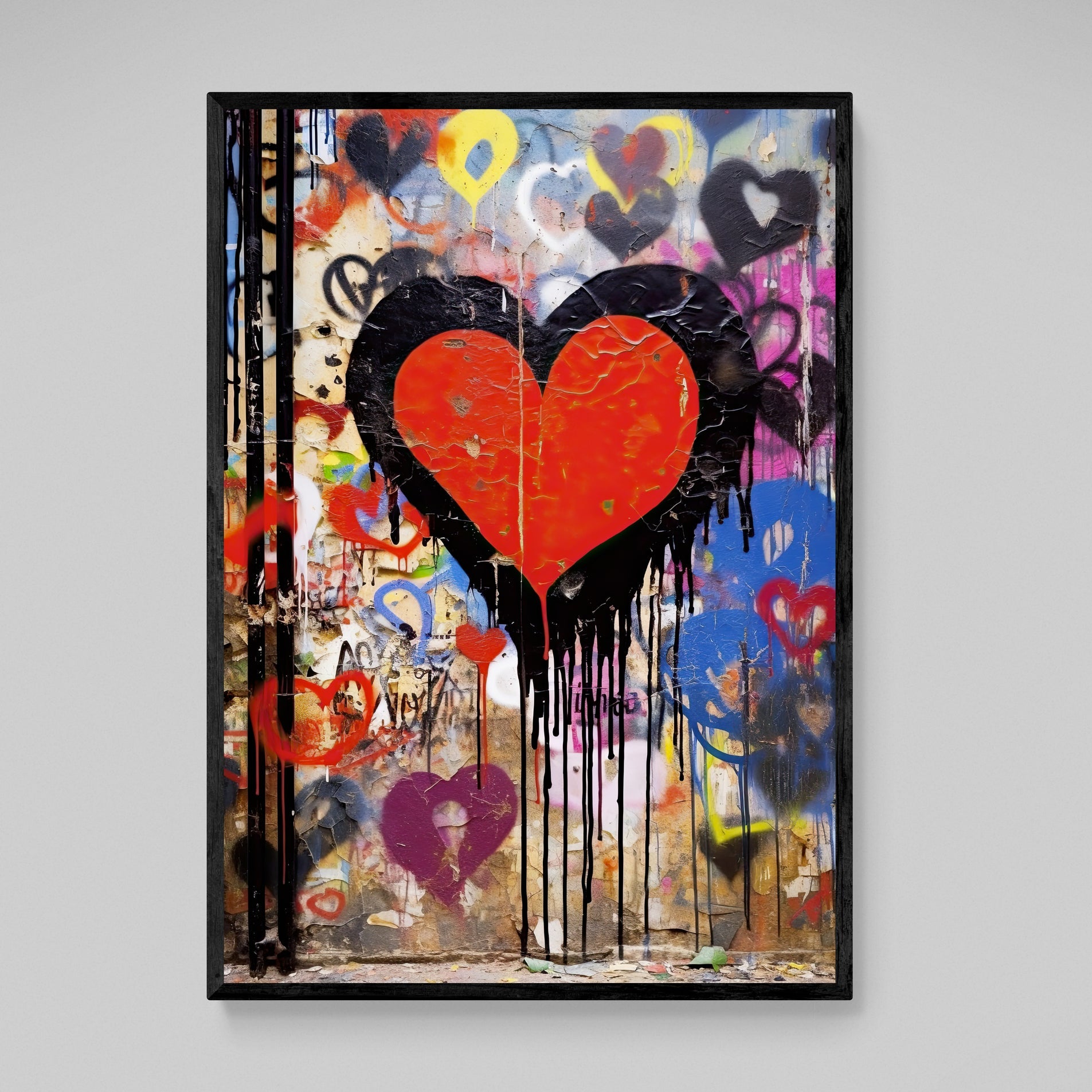 Heart Graffiti Wall Art - Luxury Art Canvas