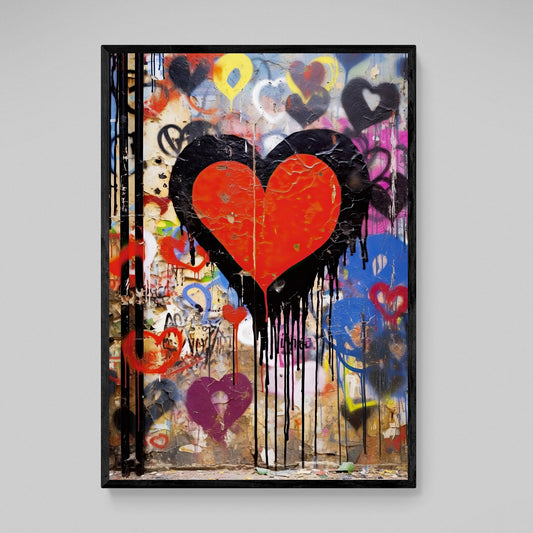 Heart Graffiti Wall Art - Luxury Art Canvas