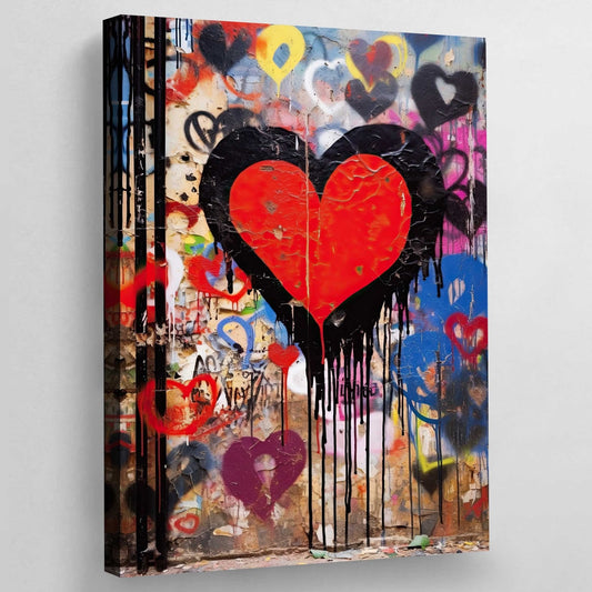 Heart Graffiti Wall Art - Luxury Art Canvas
