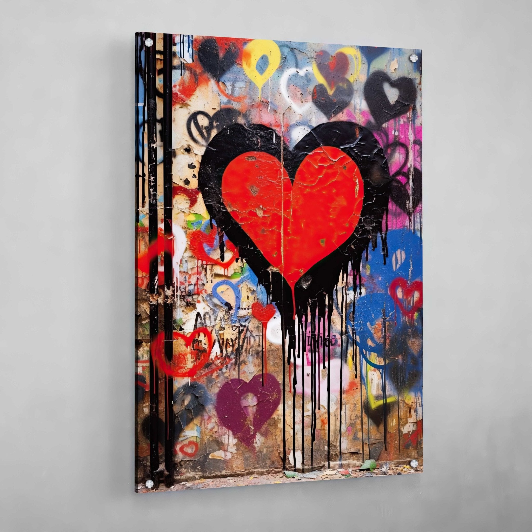 Heart Graffiti Wall Art - Luxury Art Canvas