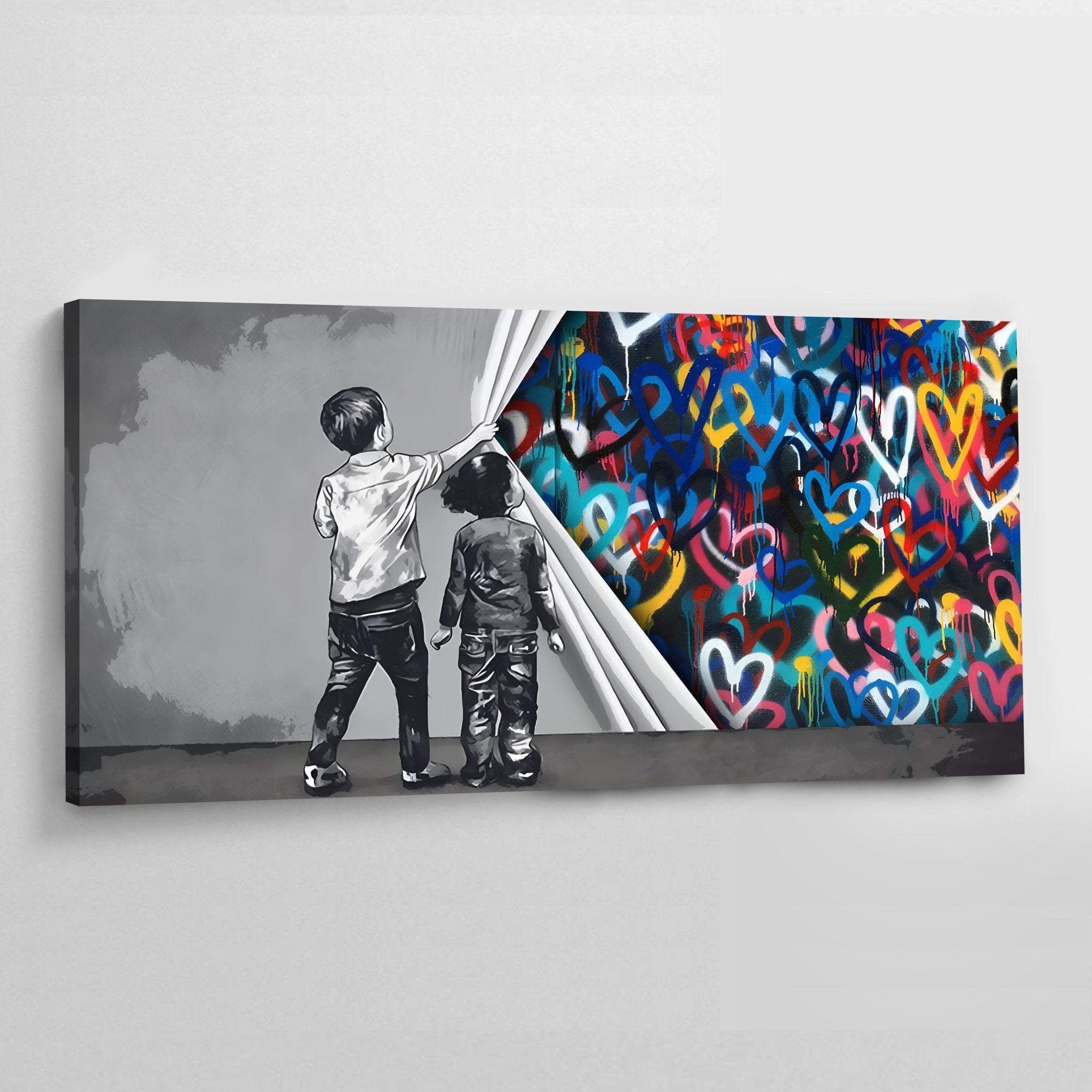 Hearts Graffiti Wall Art - Luxury Art Canvas