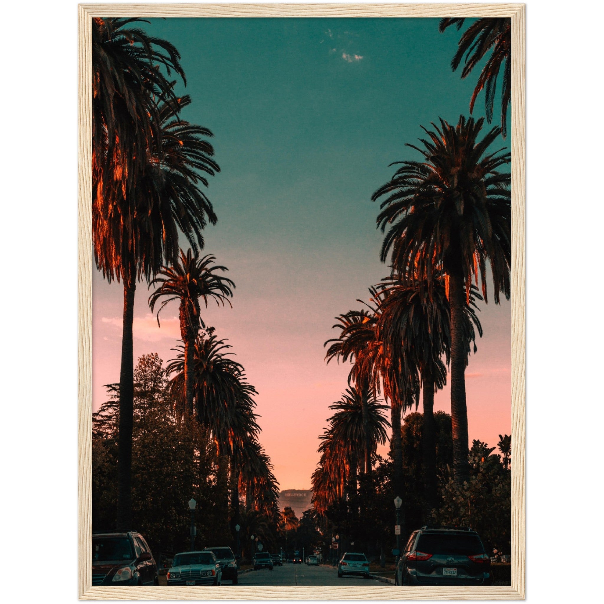 Hollywood View Sunset Wall Art - Luxury Art Canvas