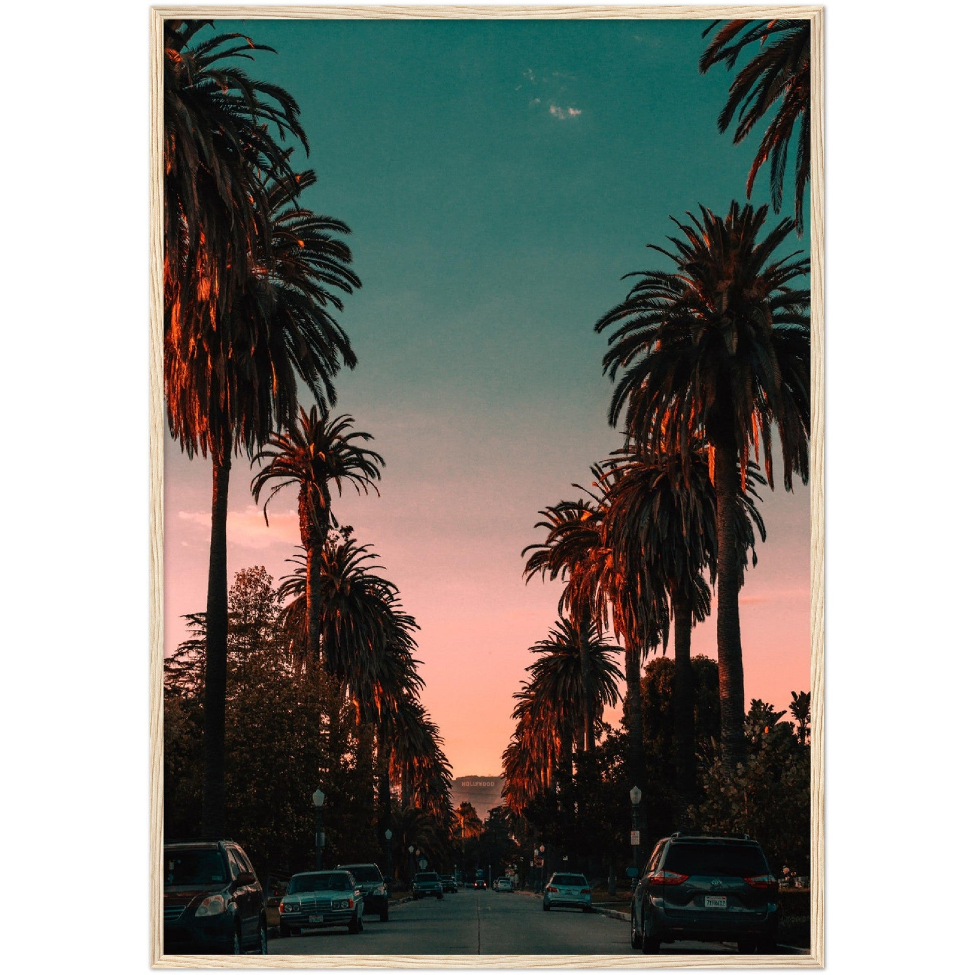 Hollywood View Sunset Wall Art - Luxury Art Canvas