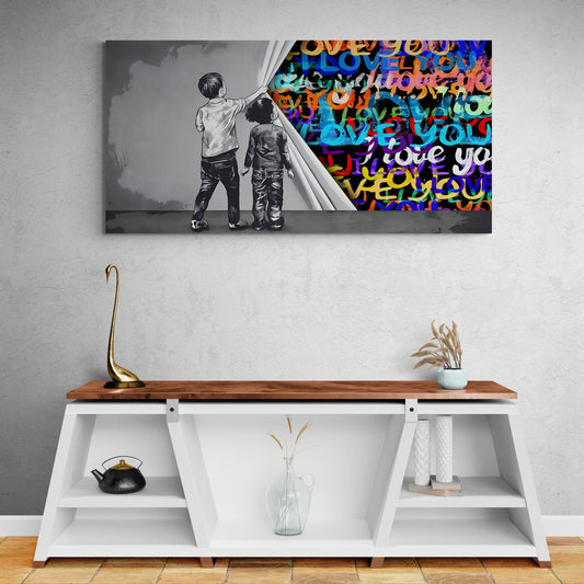 I Love You Graffiti Wall Art - Luxury Art Canvas