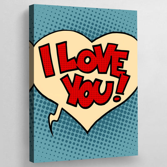 I Love You Pop Art Canvas - Luxury Art Canvas