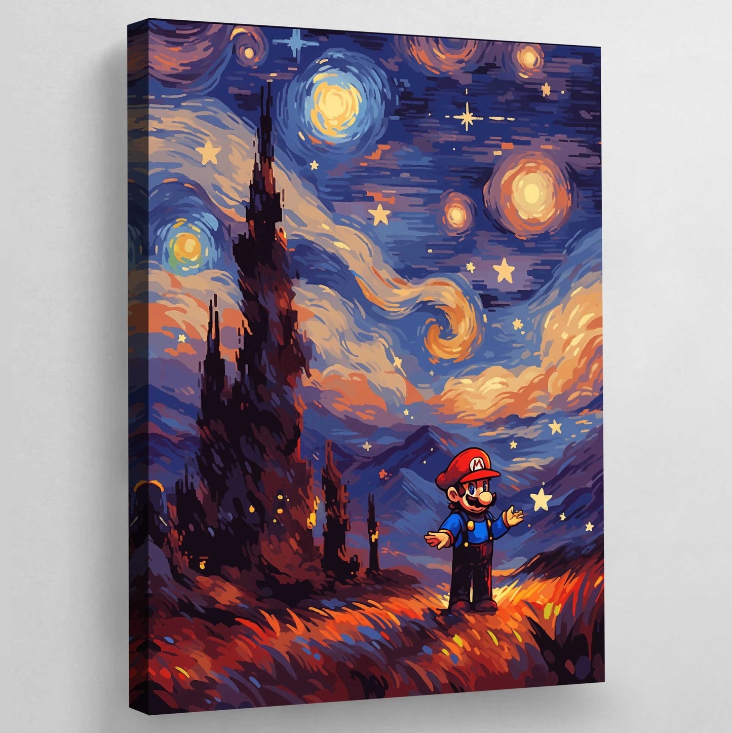 Italian Man Starry Night Anime Wall Art - Luxury Art Canvas