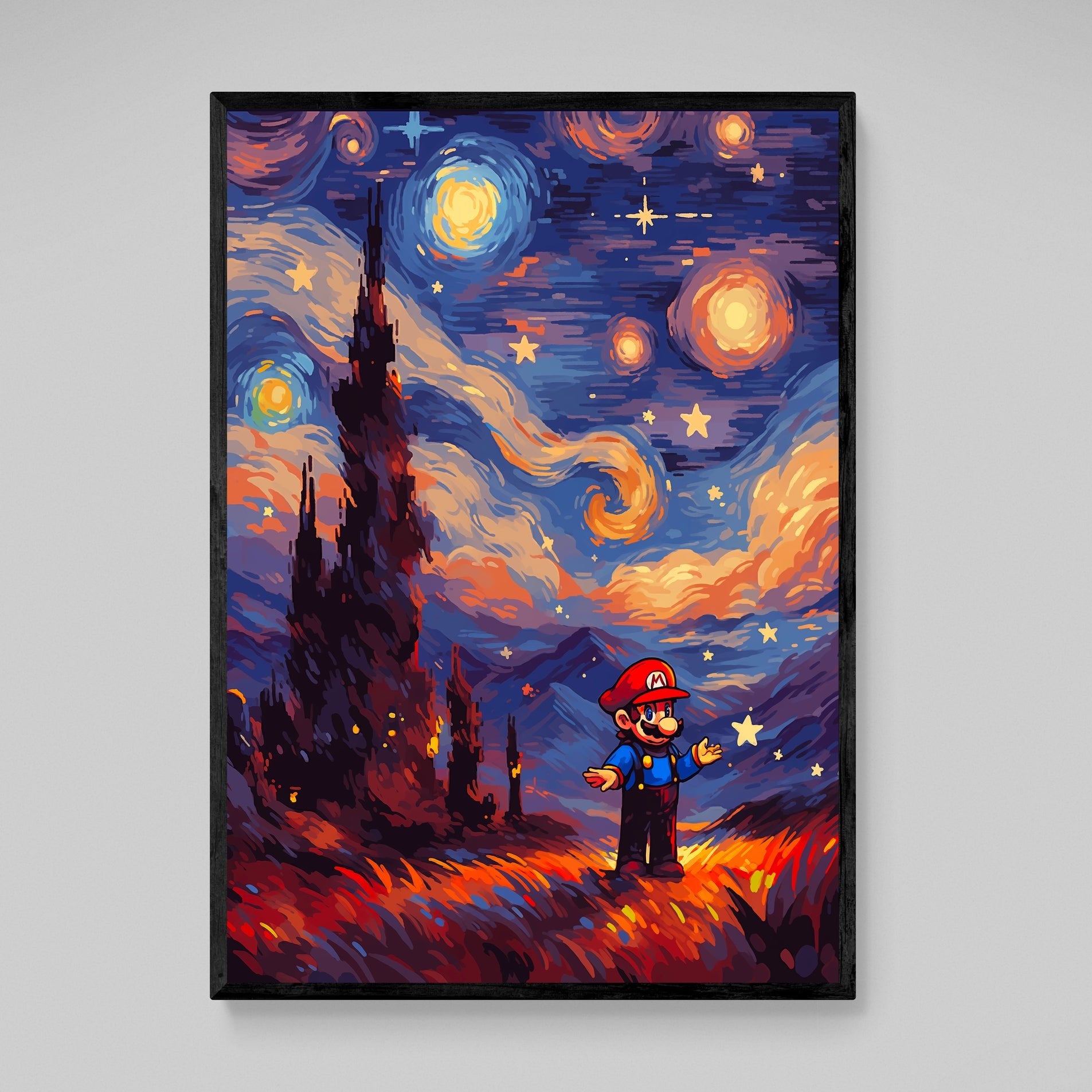 Italian Man Starry Night Anime Wall Art - Luxury Art Canvas