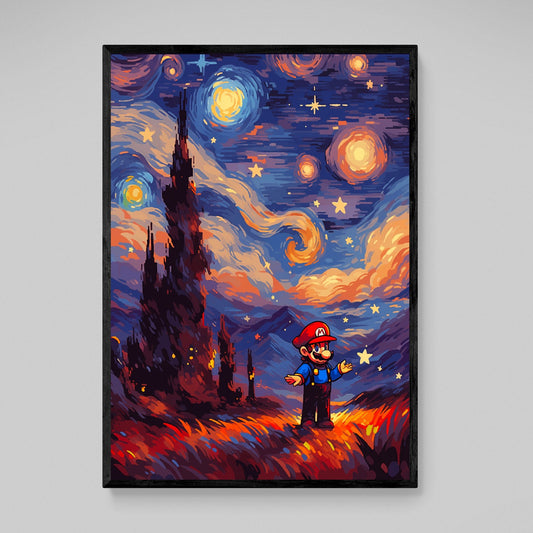 Italian Man Starry Night Anime Wall Art - Luxury Art Canvas