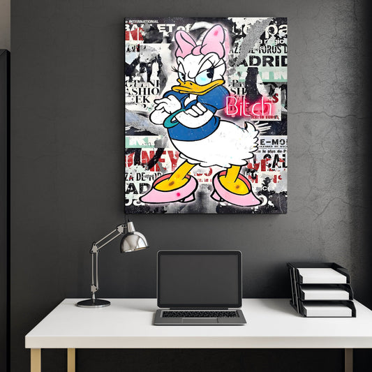 Lady Duck Graffiti Wall Art - Luxury Art Canvas