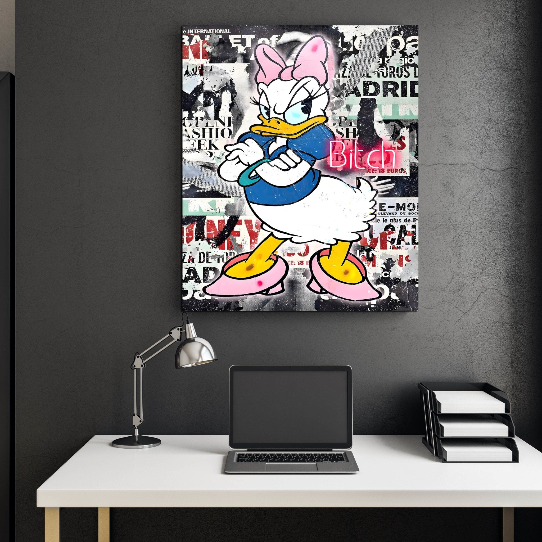 Lady Duck Graffiti Wall Art - Luxury Art Canvas