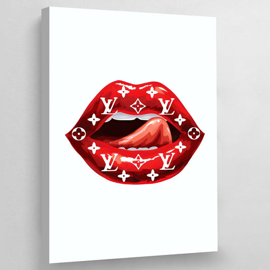 Louis Vuitton Lips Wall Art - Luxury Art Canvas