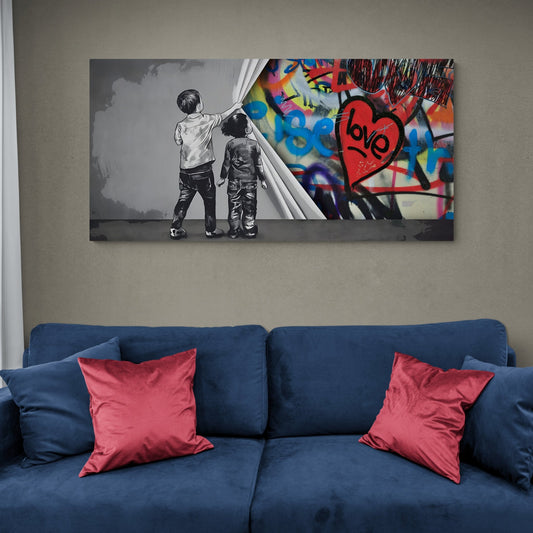 Love Heart Graffiti Wall Art - Luxury Art Canvas