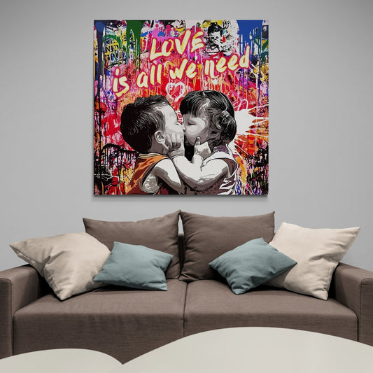 Love Is All We Need Canvas Wall Art - Luxury Art Canvas