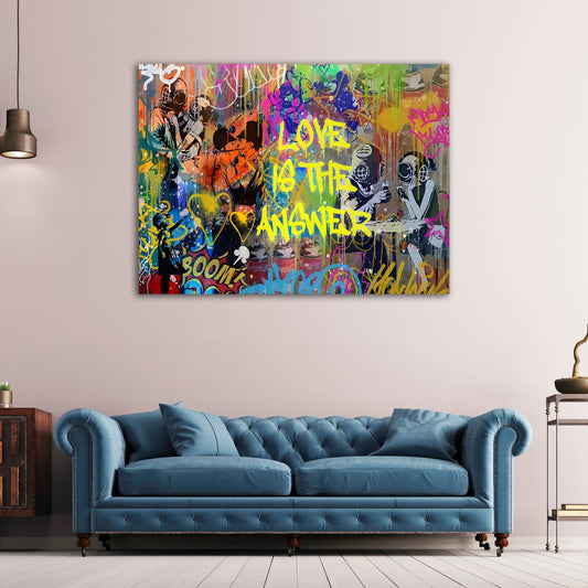 Love Is The Answer Banksy Wall Art - Luxury Art Canvas