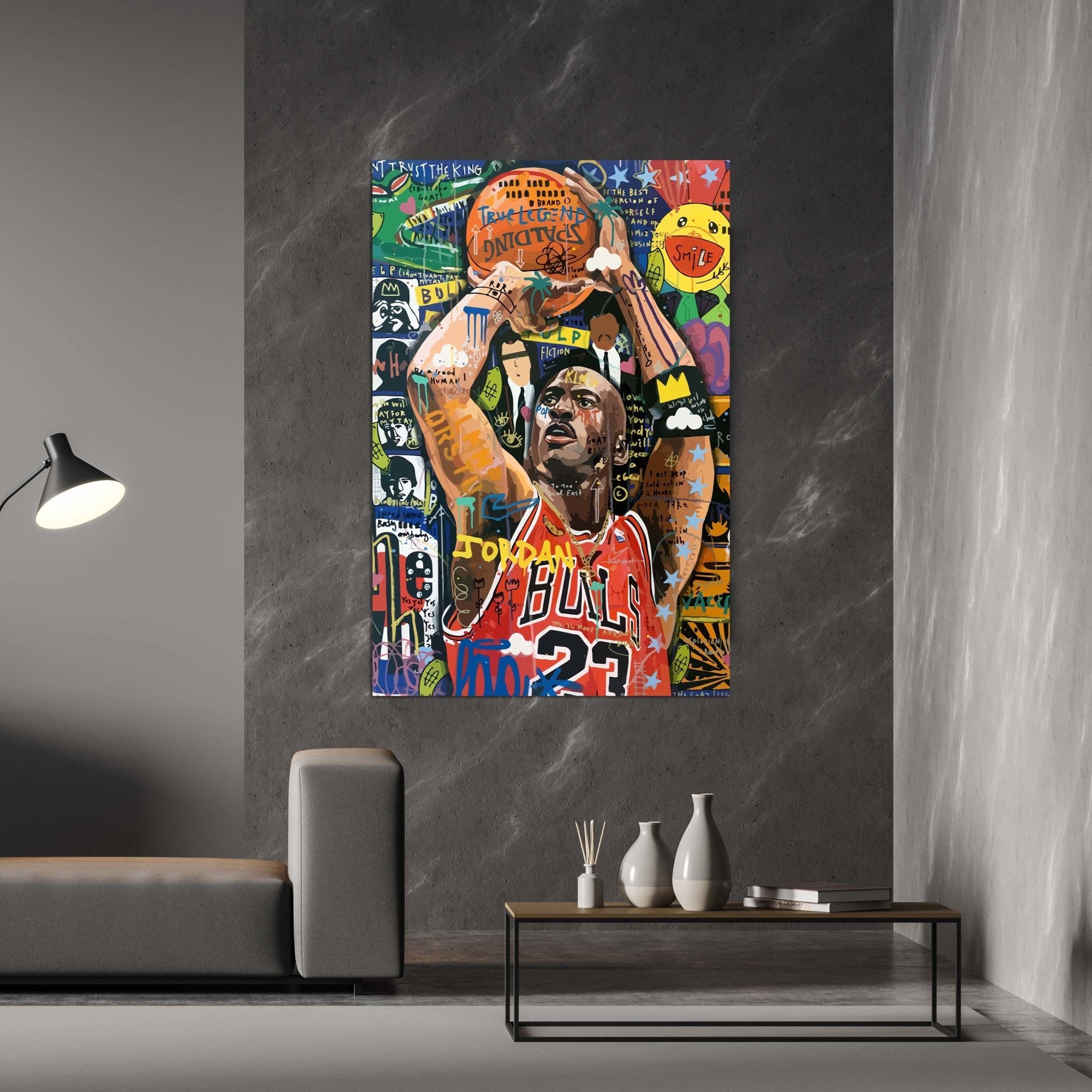 Michael Jordan Graffiti Wall Art - Luxury Art Canvas