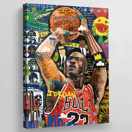 Michael Jordan Graffiti Wall Art - Luxury Art Canvas