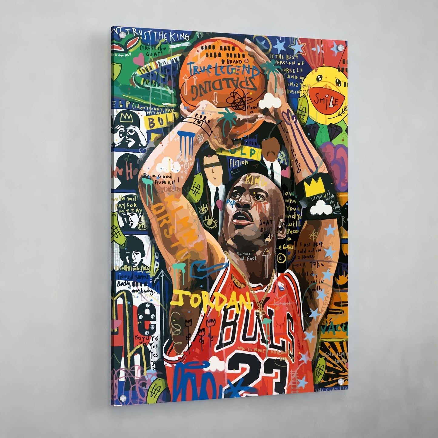 Michael Jordan Graffiti Wall Art - Luxury Art Canvas