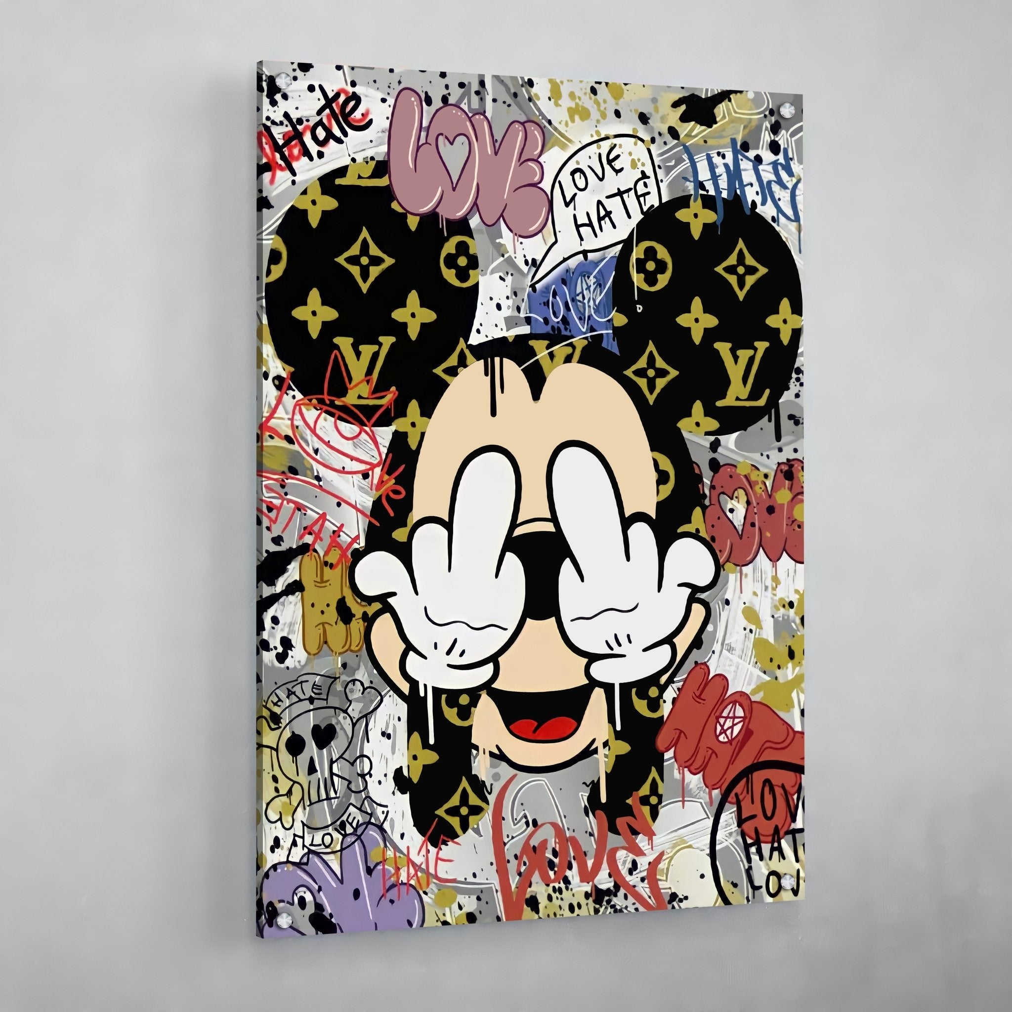 Middle Finger Wall Art - Luxury Art Canvas