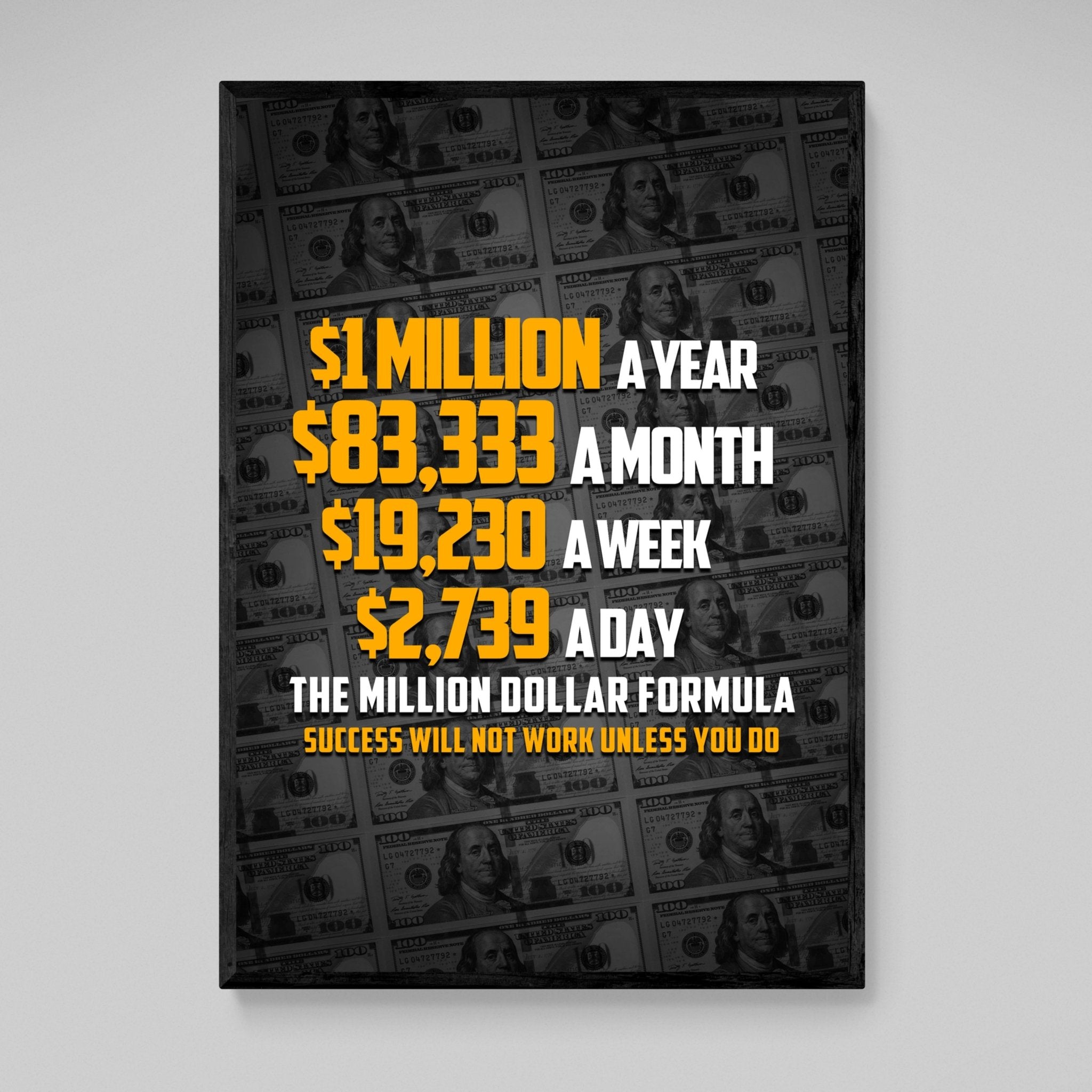 Million Dollar Formula Canvas - Luxury Art Canvas