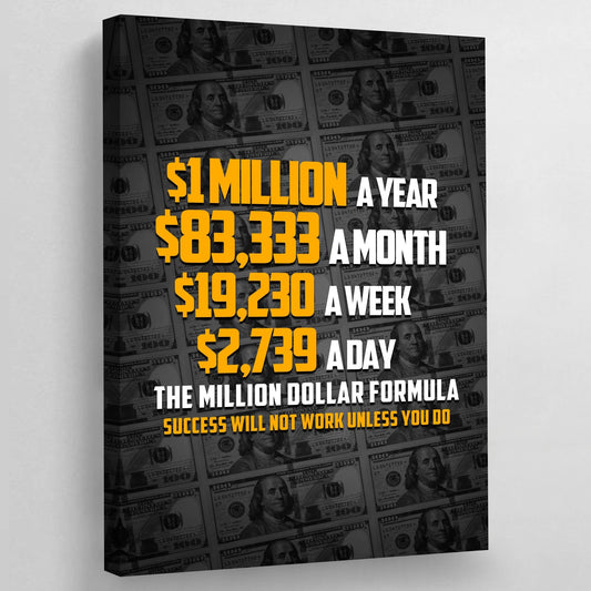 Million Dollar Formula Canvas - Luxury Art Canvas