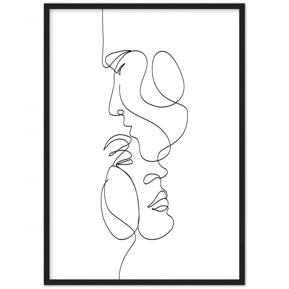 Minimalist Line Art Couple - Luxury Art Canvas