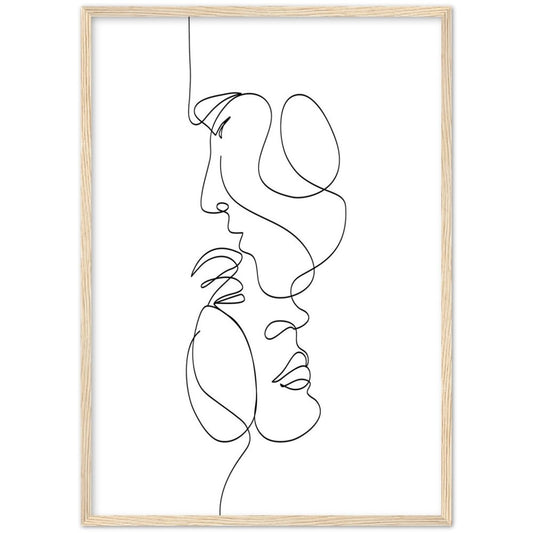 Minimalist Line Art Couple - Luxury Art Canvas