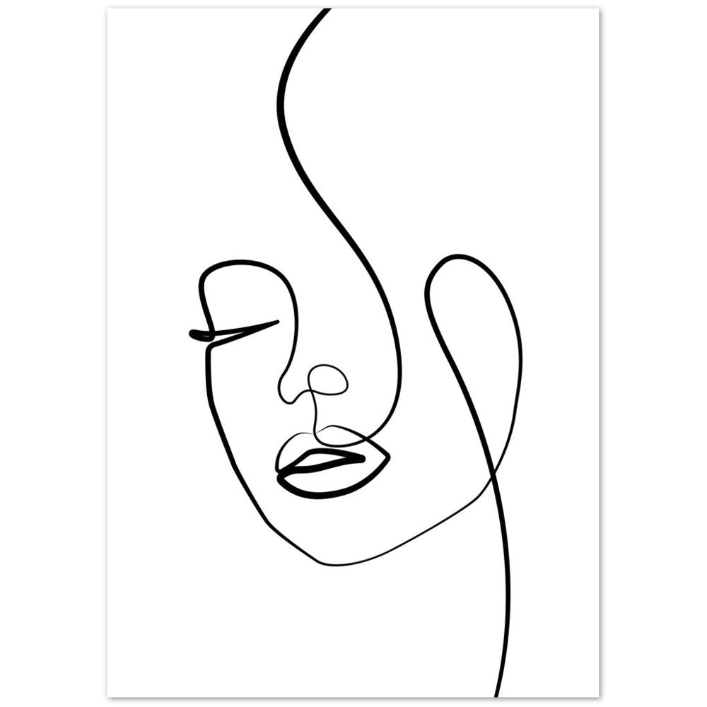 Minimalist Line Art Face - Luxury Art Canvas