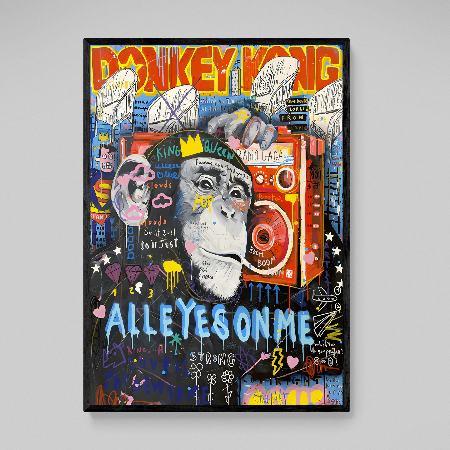 Monkey Graffiti Wall Art - Luxury Art Canvas