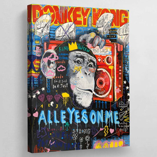 Monkey Graffiti Wall Art - Luxury Art Canvas