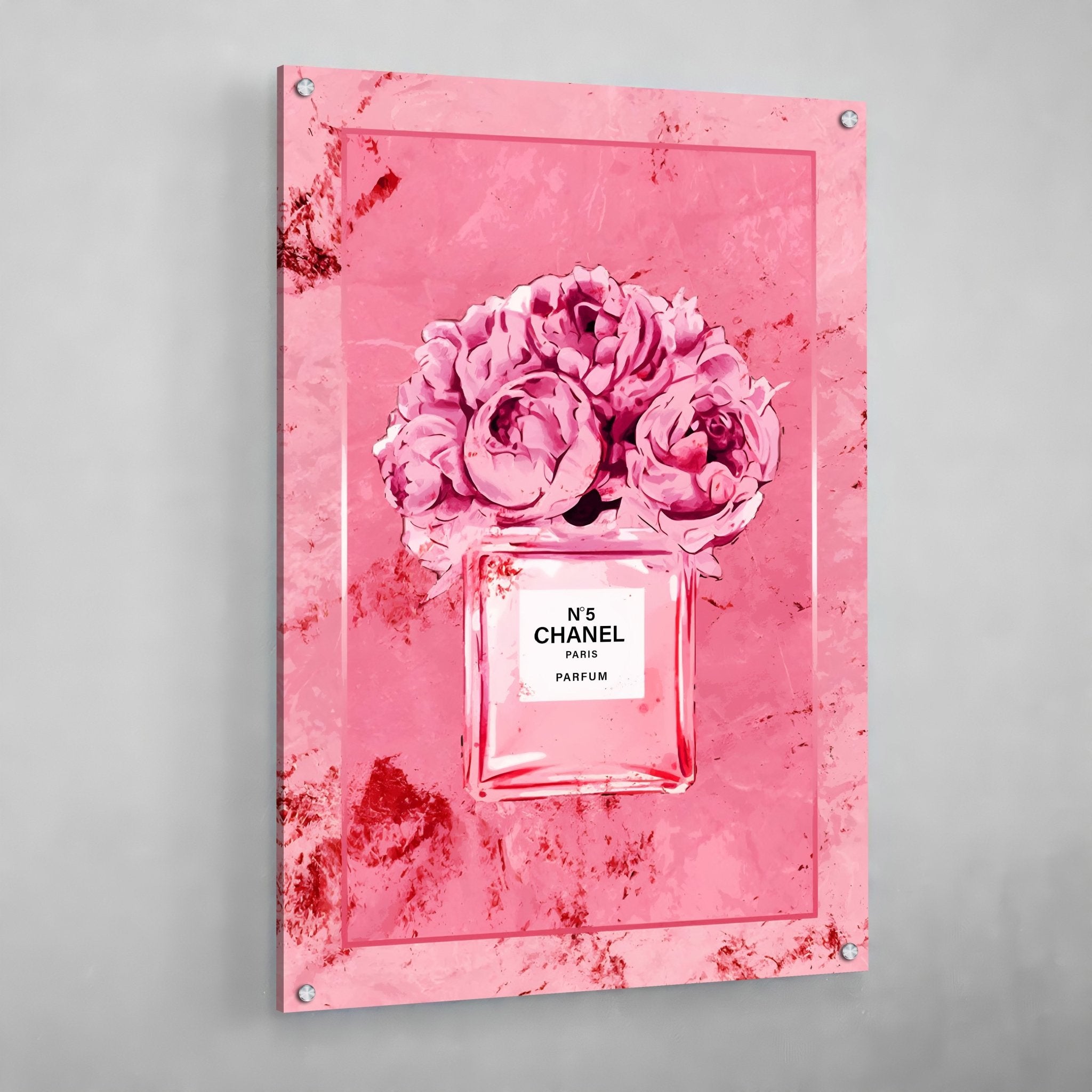 Pink Perfume Chanel Wall Art - Luxury Art Canvas