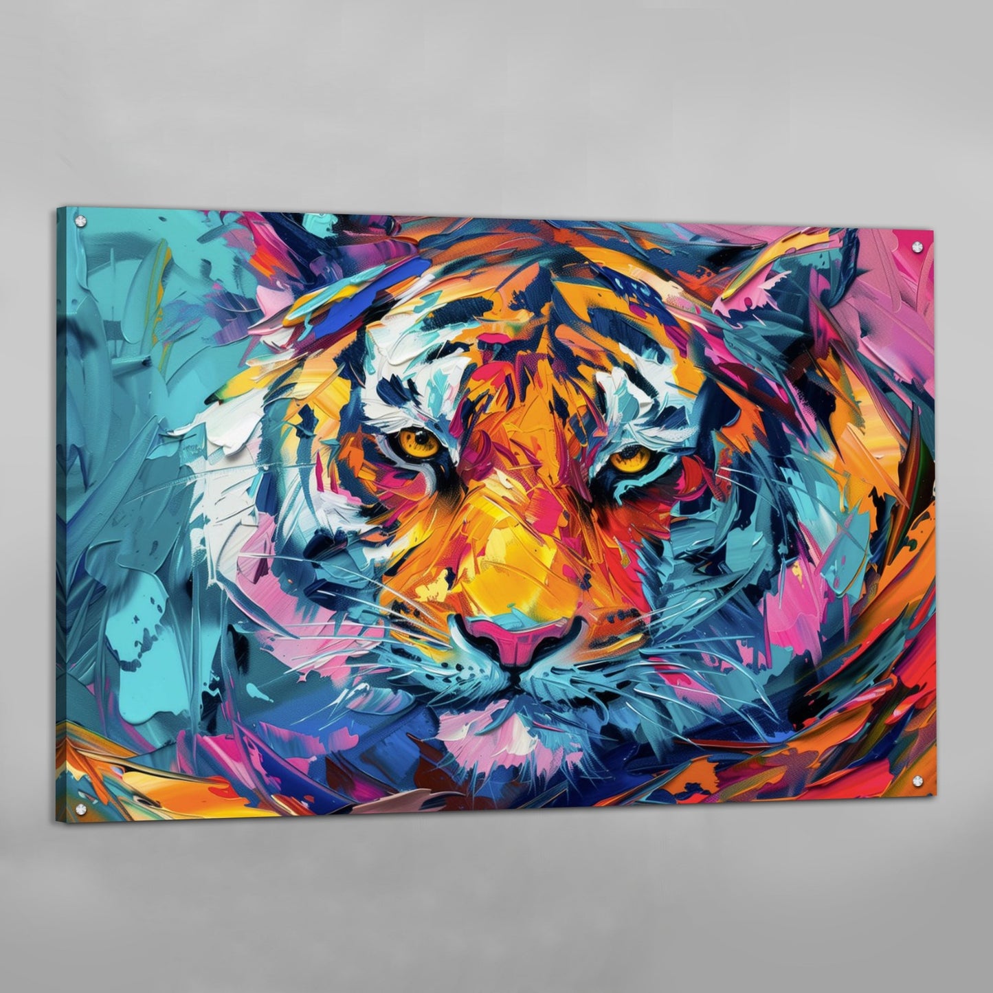 Pop Art Tiger Wall Art - Luxury Art Canvas