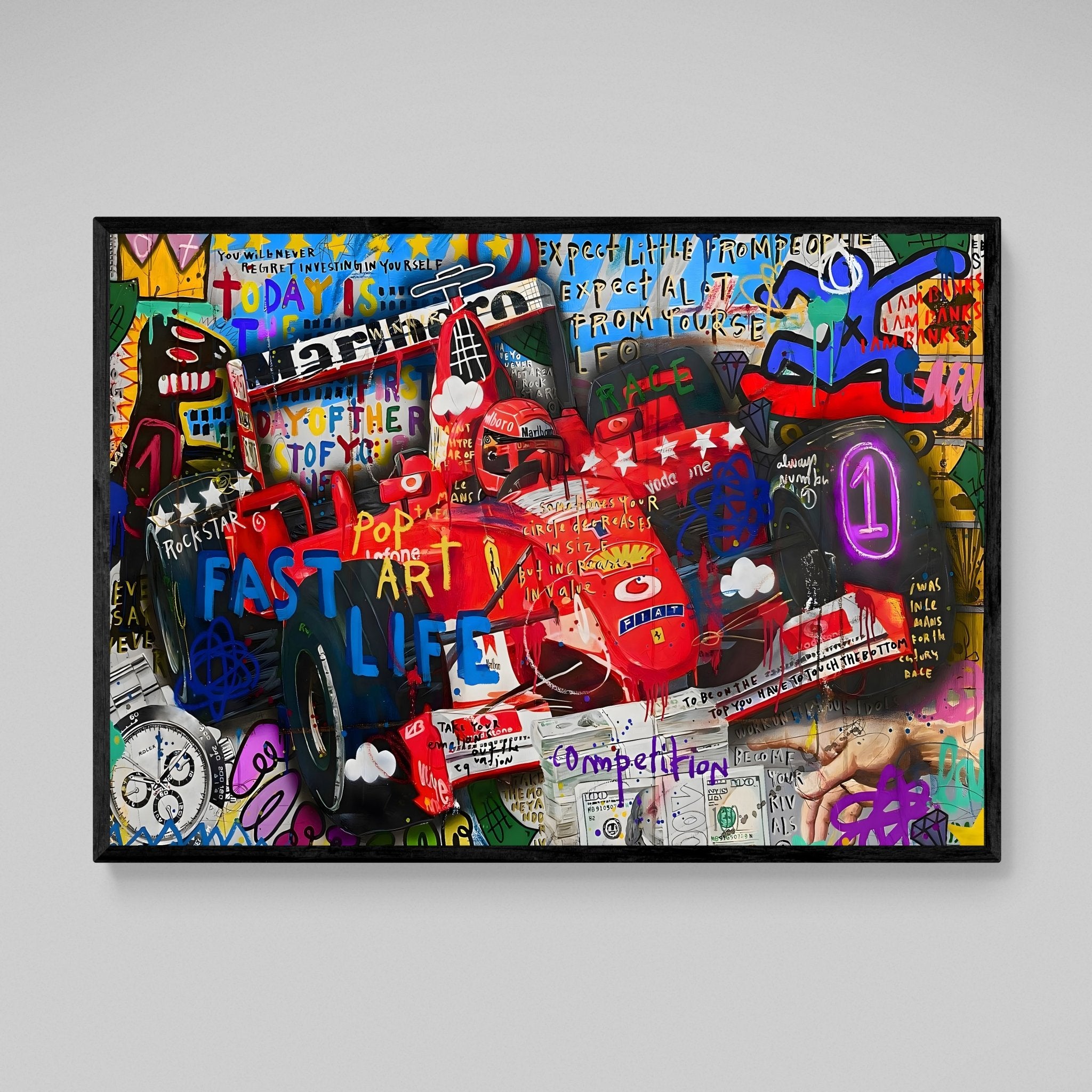 Racing Graffiti Wall Art - Luxury Art Canvas