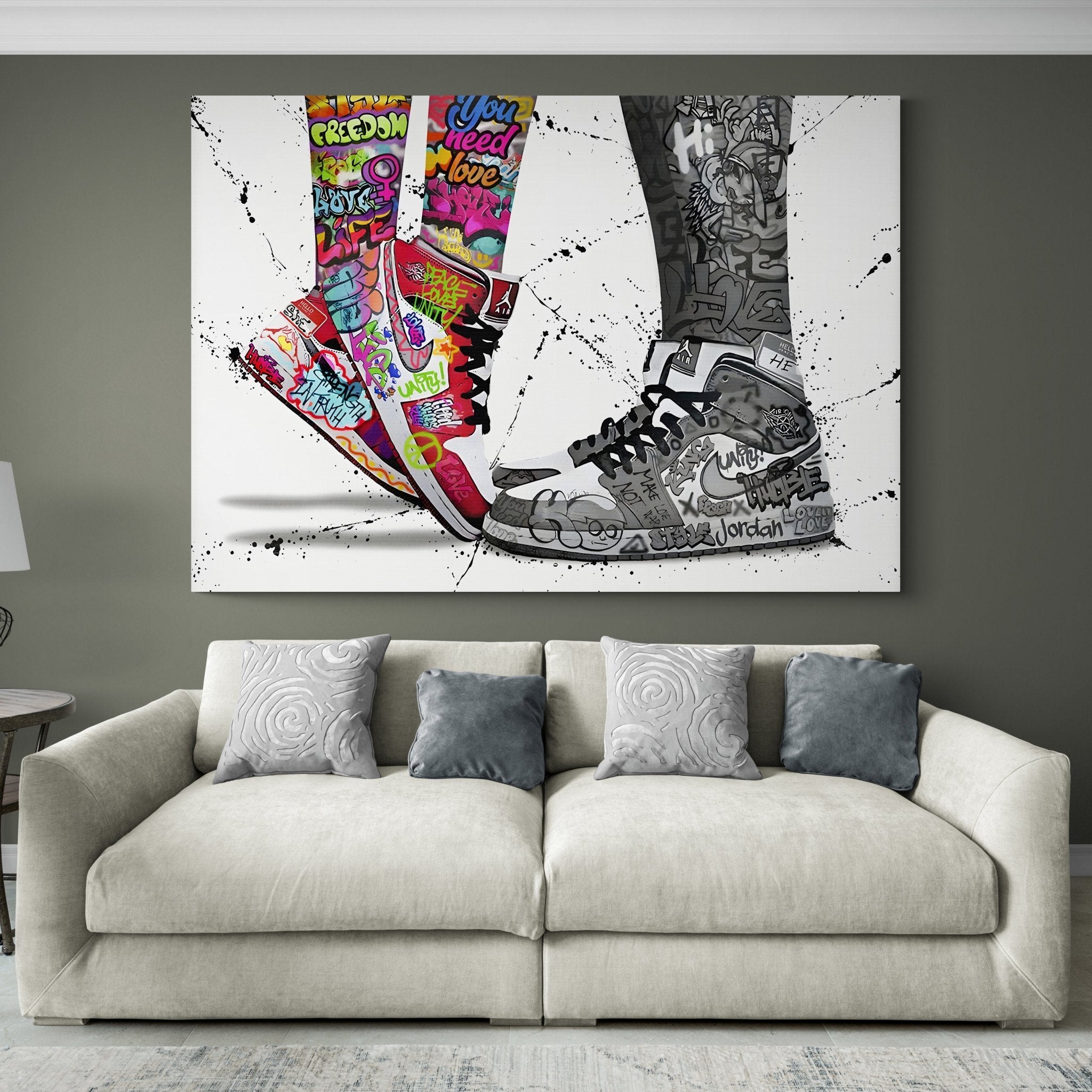Sneakers Graffiti Wall Art - Luxury Art Canvas