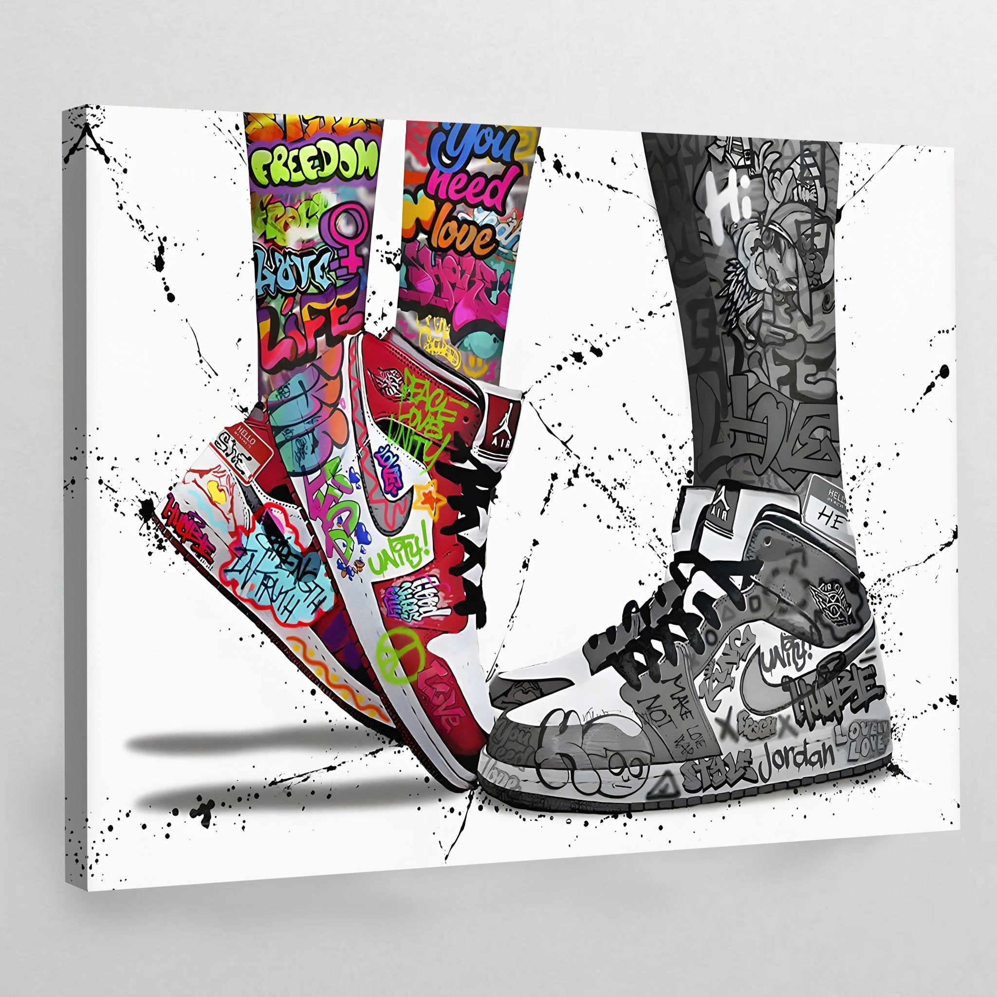 Graffiti Sneaker Canvas Art, Paint Splatter Sneaker Canvas Art, Sneaker  Wall Art, Sneaker Poster, Sneaker Wall Decor, Shoes Graffiti Canvas 