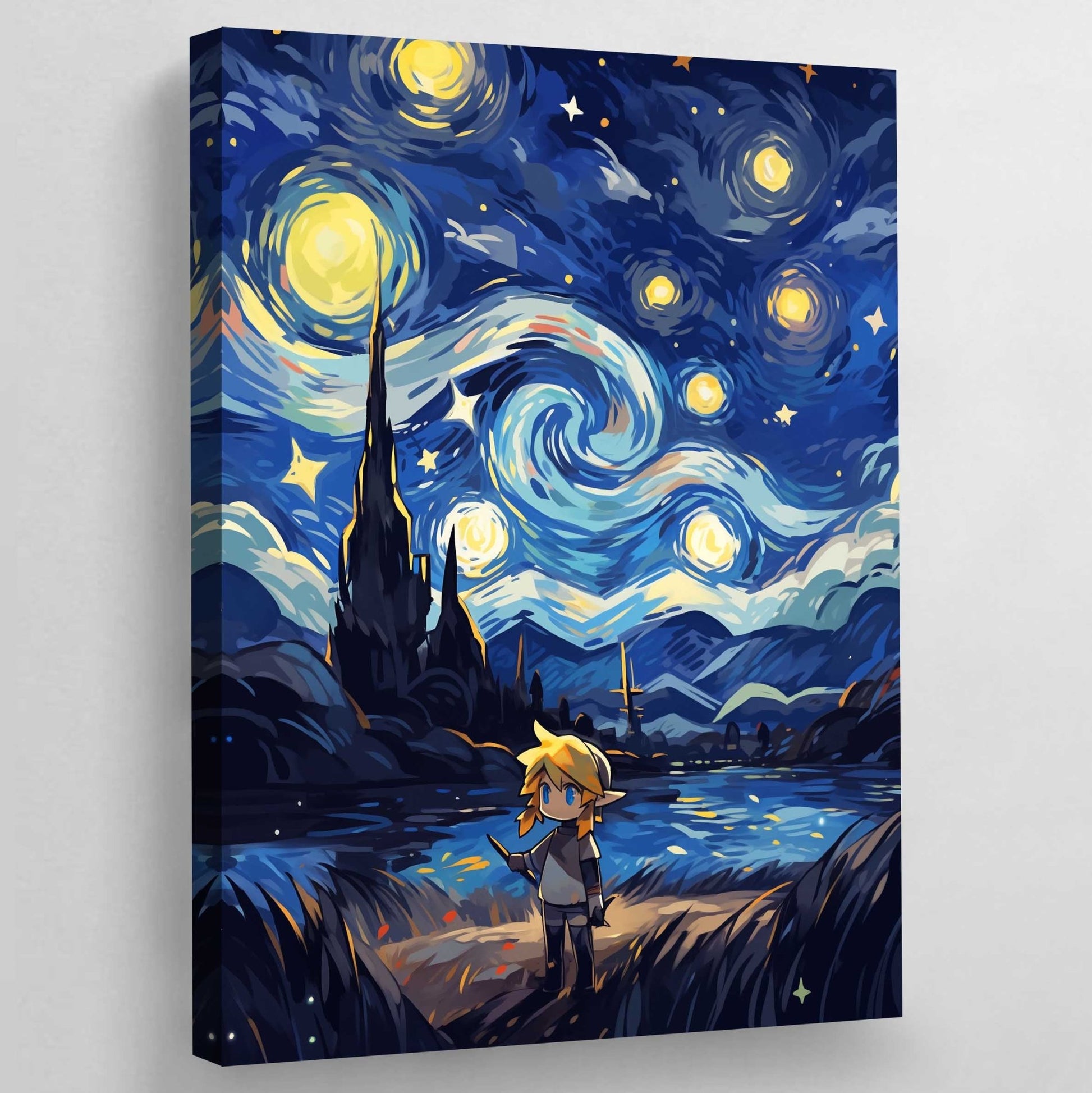 Starry Night Zeld Anime Wall Art - Luxury Art Canvas