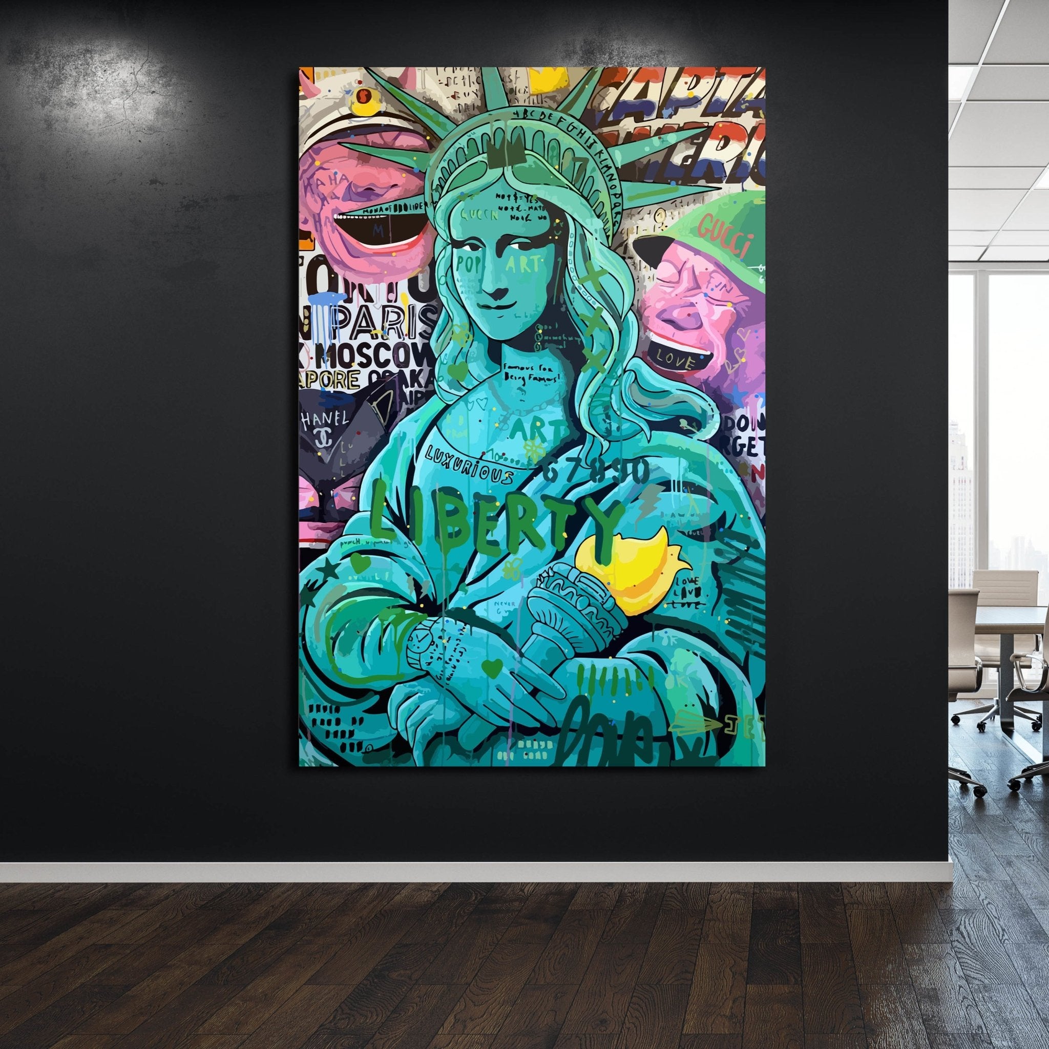 Statue Of Liberty Graffiti Wall Art - Luxury Art Canvas