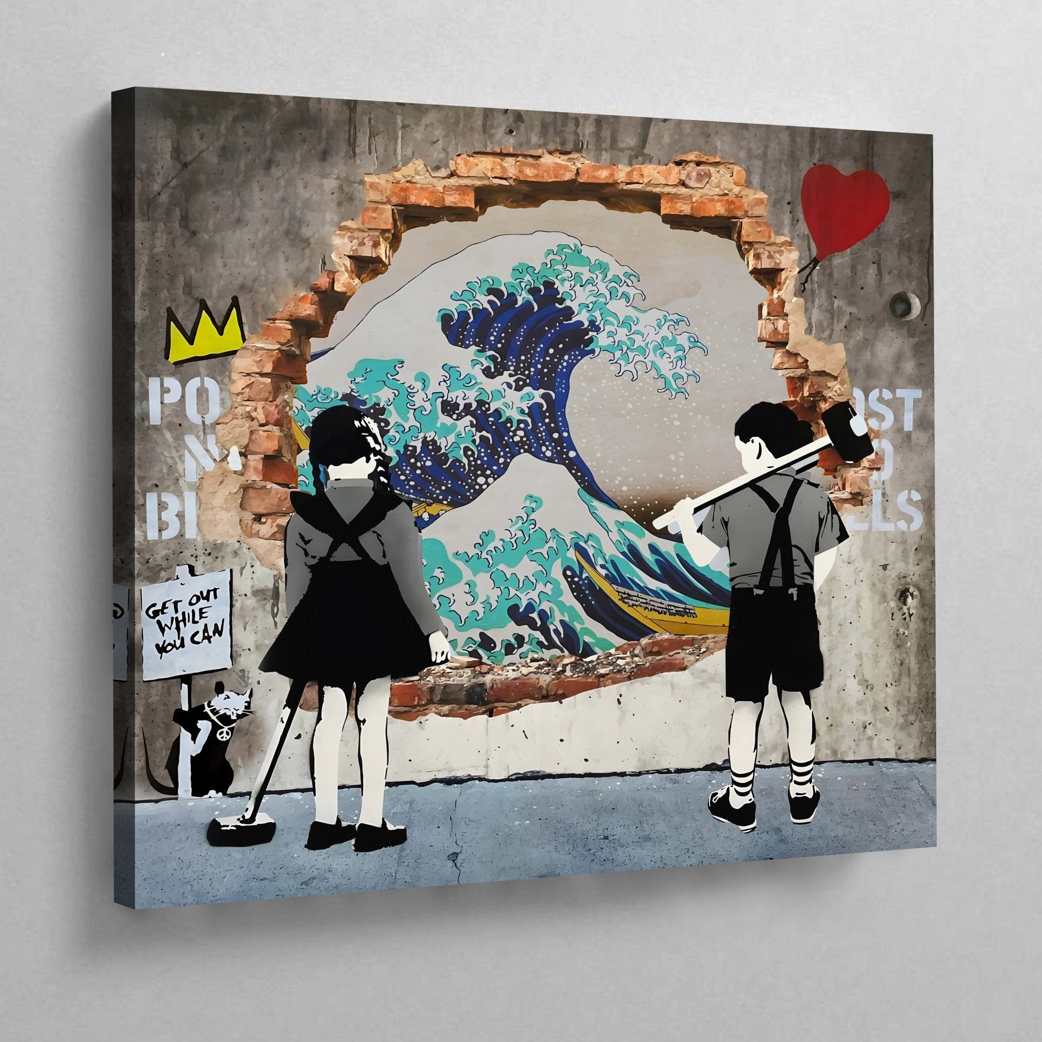 The Great Wave Graffiti Wall Art - Luxury Art Canvas