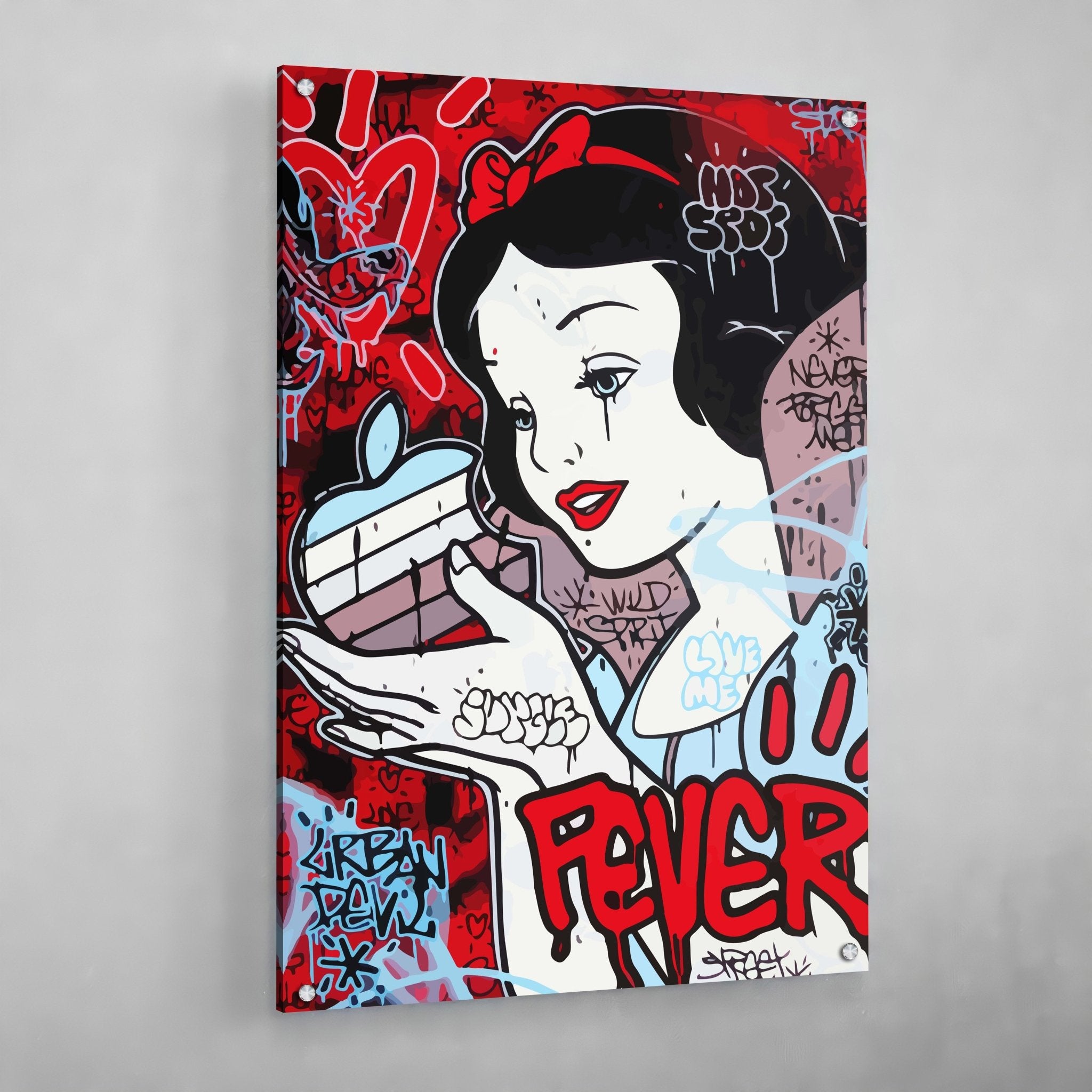 White Snow Graffiti Wall Art - Luxury Art Canvas