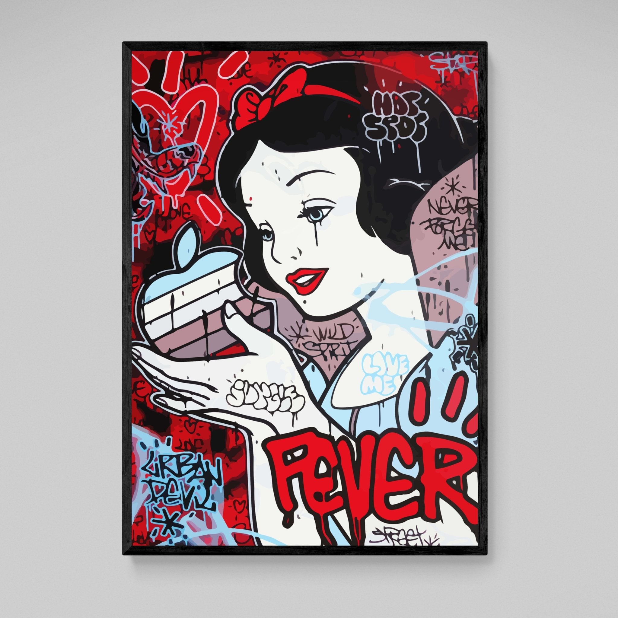 White Snow Graffiti Wall Art - Luxury Art Canvas