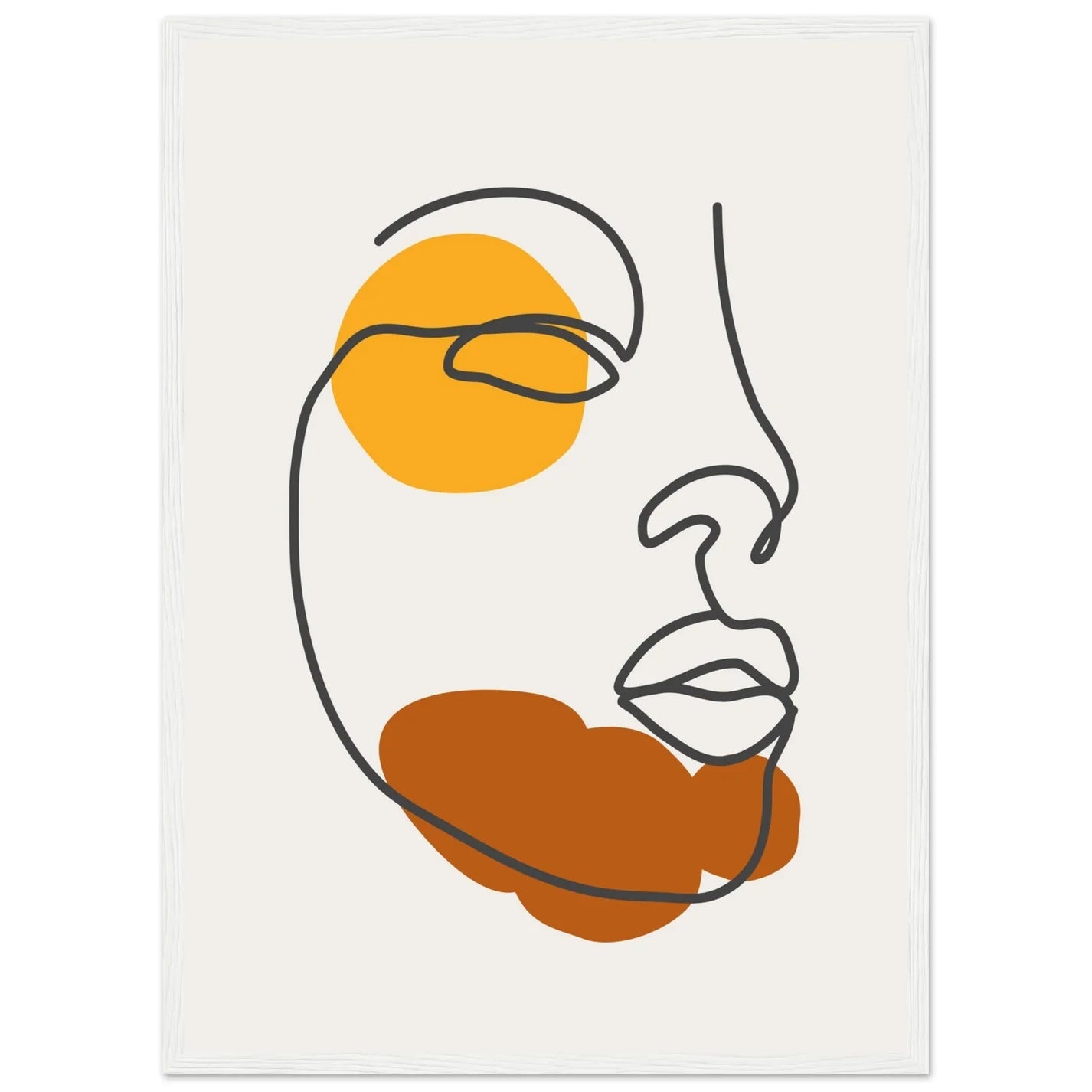 Women Face Brown Minimalist Wall Art - Luxury Art Canvas