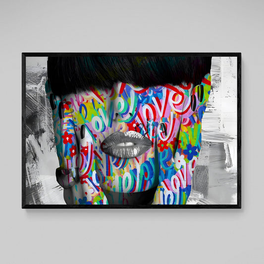 Women Face Graffiti Wall Art - Luxury Art Canvas