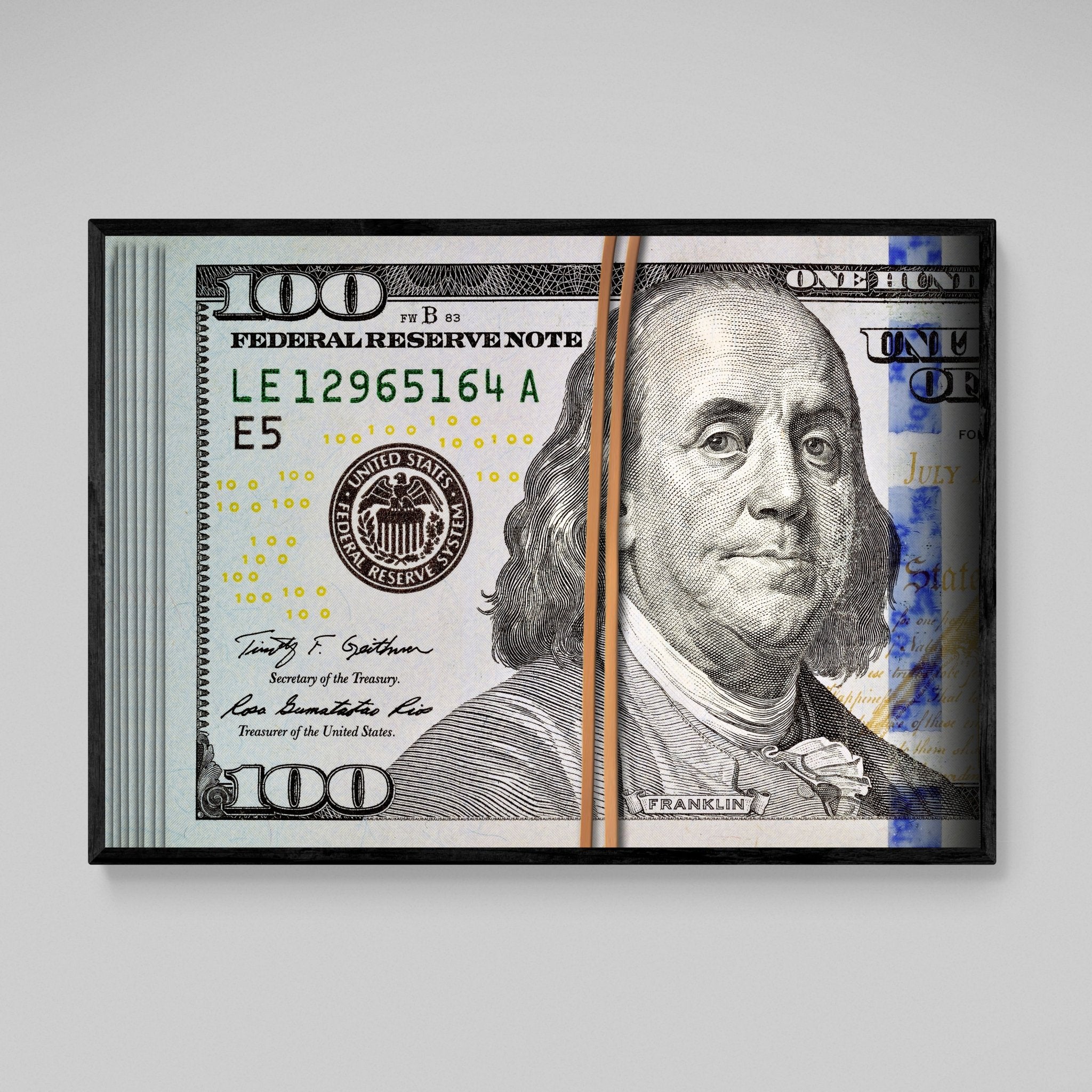 100 Dollar Bill Wall Art - Luxury Art Canvas